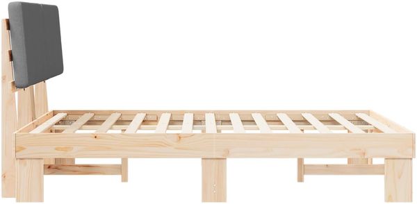 vidaXL Bettgestell mit gepolstertem Kopfteil Dunkelgrau 160 x 200 cm 877335 Bild 6