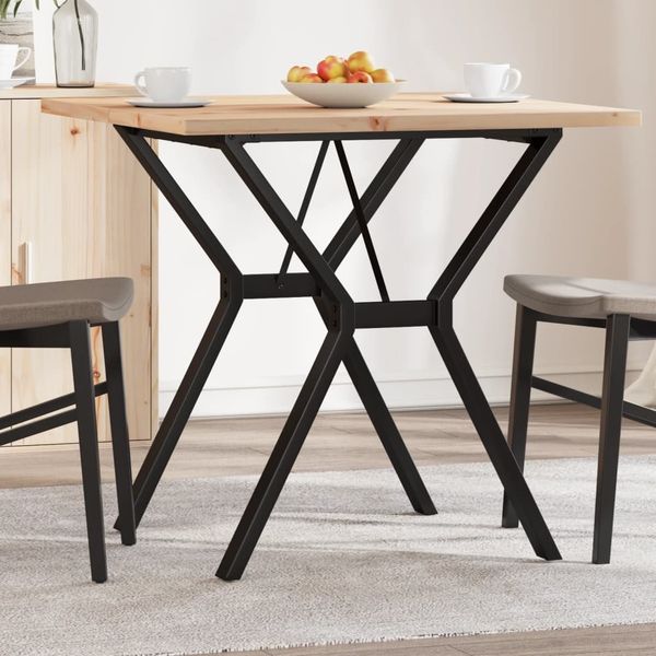 vidaXL Esstisch Y-Gestell 80x80x75,5 cm Massivholz Kiefer & Stahl 3282783