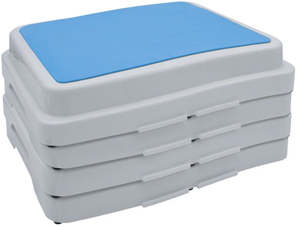 Spetebo Tritthocker Trittstufe stapelbar weiß - 50 x 40 cm (Set, 4 St, 4er), Antirutsch Badezimmer Tritthocker