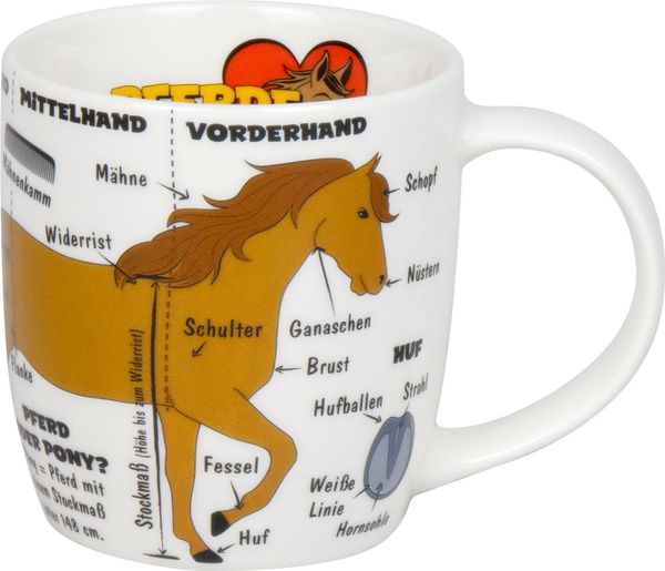 KÖNITZ 1172673027 Kid's Wissen Pferde 230 ml aus Porzellan / Kinderbecher