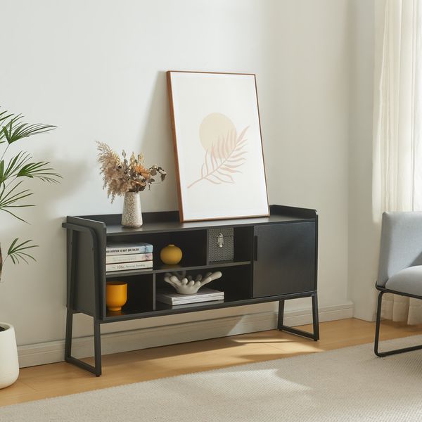 Fernsehschrank Storfjord 120x34x63 cm Schwarz [en. casa]