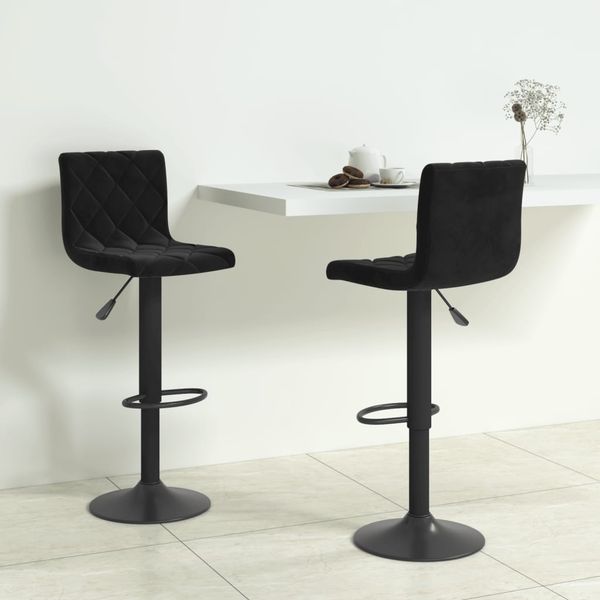 vidaXL Barhocker 2 Stk. Schwarz Samt 333728