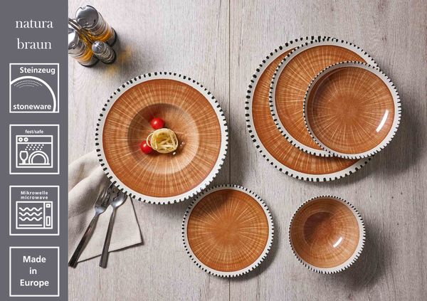 Ritzenhoff & Breker Natura Suppenteller ø 21 cm 6er Set - Braun
