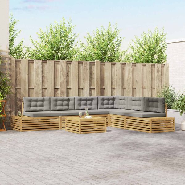 vidaXL 7 Stück Outdoor-Sofagarnitur Polyester Weiß 3391131