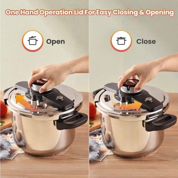 Schnellkochtopf Dampfkochtopf Edelstahl Kochtopf 6 Liter ROYALTY LINE RL-DSD6L Bild 3