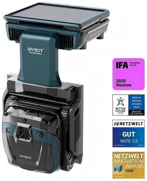 WYBOT Poolroboter S3 Kabelloser Poolreiniger, 3D-Kartierung & intelligente Navigation, automatisches Parken und Selbstreinigung, Solar + Gleichstrom