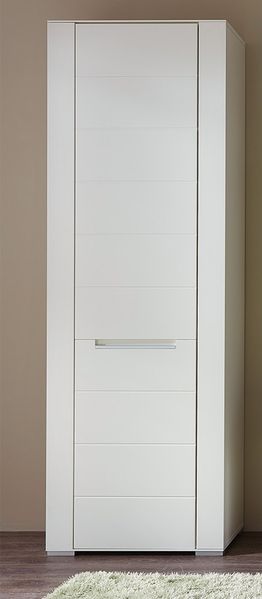 Garderobenschrank >Rolland< in Weiß aus MDF - 65x198x41cm (BxHxT)