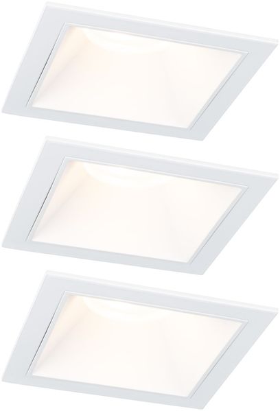 LED Einbauleuchte 3-Step-Dim Cole Coin 3er-Set IP44 eckig 88x88mm Coin 3x6W 3x470lm 230V dimmbar 2700K Weiß