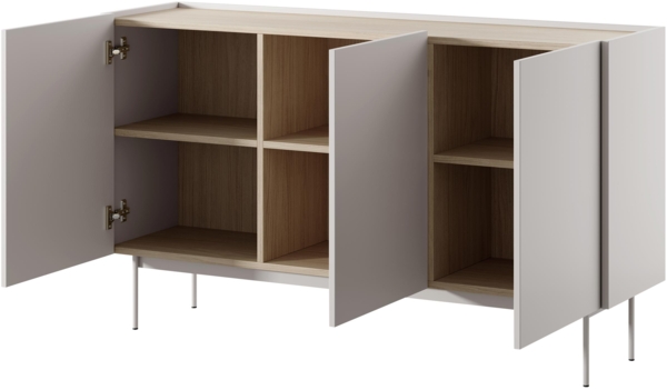 Mirjan24 'Celarii' Sideboard, Laminatplatte Cashmere / Eiche Linea, 83 x 37 x 144 cm Bild 4
