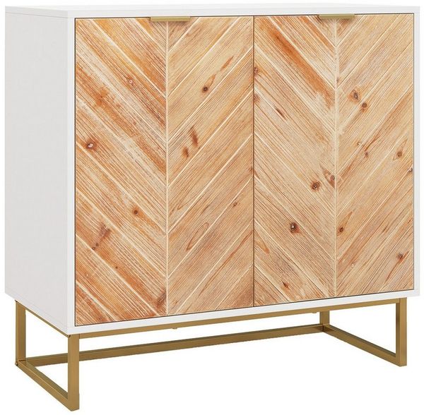 COSTWAY Küchenbuffet mit Arbeitsplatte, Sideboard mit Türen, Metallbeinen, 80 x 40 x 80 cm
