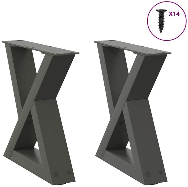 vidaXL Couchtischbeine 2 Stk. Anthrazit 40x(30-31,3) cm Stahl 4012682
