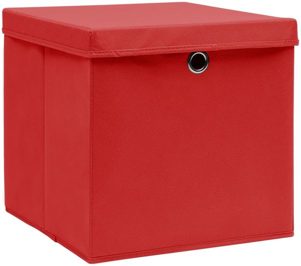 Aufbewahrungsboxen, faltbarer Korb mit Deckeln 4 Stk. 28x28x28 cm Rot