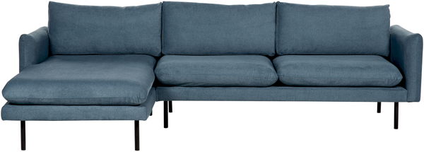 Ecksofa 4-Sitzer VINTERBRO Chenillegewebe Blau rechtsseitig