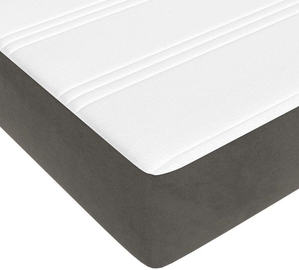 vidaXL Taschenfederkernmatratze Mittel Dunkelgrau 120x200x20 cm Samt 347769 Bild 5