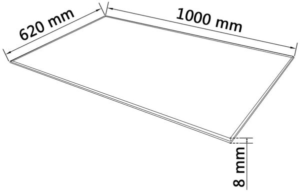 vidaXL Tischplatte aus gehärtetem Glas rechteckig 1000x620 mm 243633 Bild 4