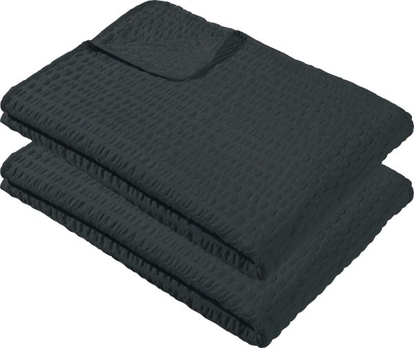 Wohndecke Sommerdecke "Detroit" 2er-Pack, REDBEST, Microfaser-Seersucker Uni