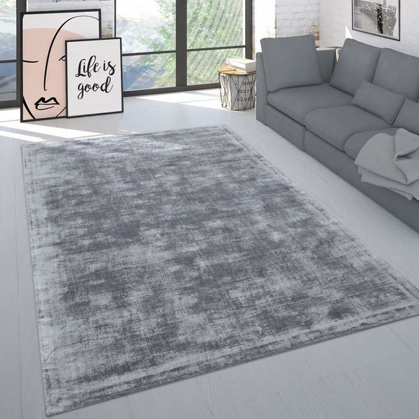 Paco Home Teppich Nagpur 260, rechteckig, Höhe: 12 mm, Handweb, Kurzflor, 80% Viskose, mit leichtem Schimmer, handgewebt