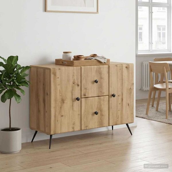 vidaXL Sideboard Artisan-Eiche 89 x 34,5 x 60 cm Holzwerkstoff 895584