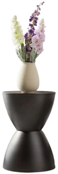 Home-trends24. de Beistelltisch Schwarz Beistelltisch Sofatisch Deko Sanduhrform Hocker Kaffeetisch