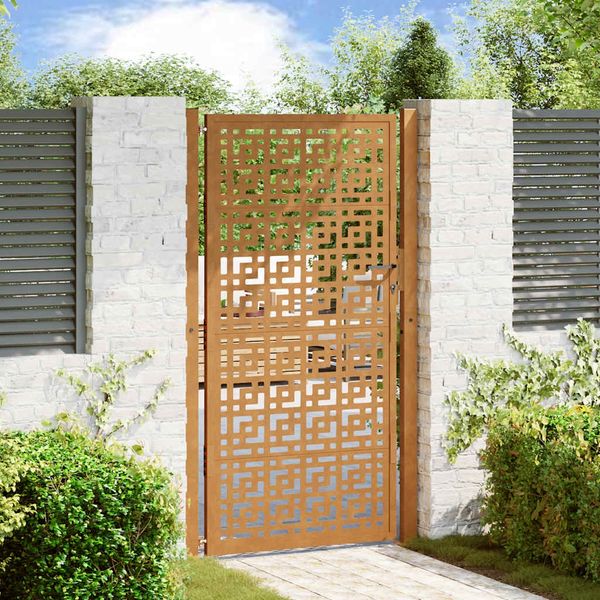 vidaXL Gartentor 100x175 cm Verwitterungsstahl Kreuzdesign 4101007