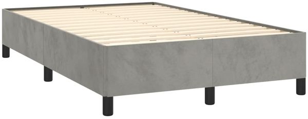 vidaXL Boxspringbett mit Matratze & LED Hellgrau 120x190 cm Samt 3270329 Bild 6