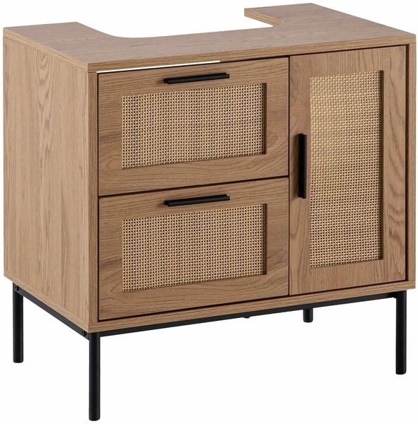 Waschbeckenunterschrank Eiche-Optik 60x60x40 cm mit Tür und Schubladen