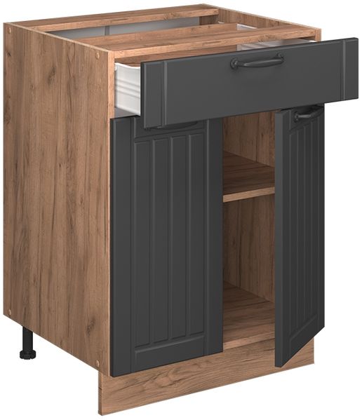 Küchenunterschrank Fame-Line Dunkelgrau 60 cm mit Schublade, ohne Arbeitsplatte Vicco Bild 4