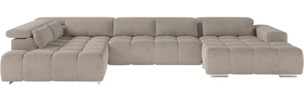 COTTA Wohnlandschaft Orion U-Form, mit Kopfteilverstellung & 6 Nierenkissen