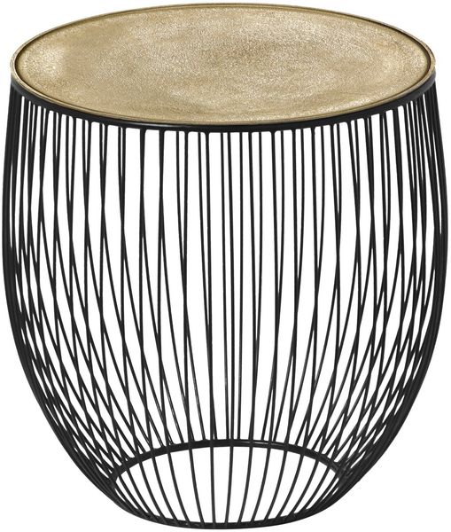 XORA 'RINARA' Beistelltisch, Metall Schwarz Goldfarben, 43 x 42 x 43 cm
