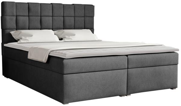 Boxspringbett Malmo Box, Dunkelgrau, 180 x 200 cm