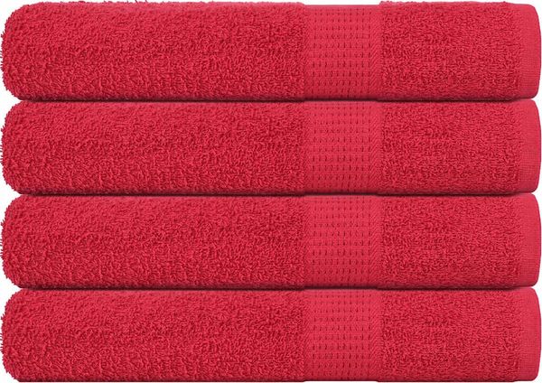 vidaXL Handtücher FROGN 4 Stk. Rot 100x200 cm 360 g/m² 136939