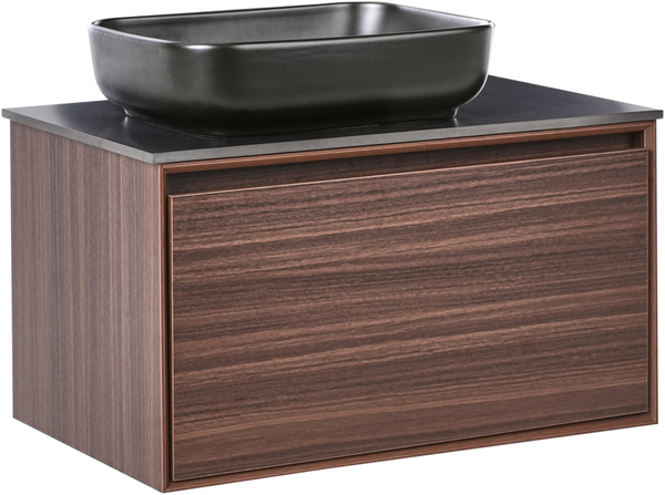 Wandmontierter Waschbeckenunterschrank mit Waschbecken ARICA Dunkelbraun