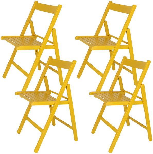 ARANAZ S.L. MANUFACTURAS DE LA MADERA Klappstuhl, Buchenholz, Gelb, 43 x 47 x 79 cm