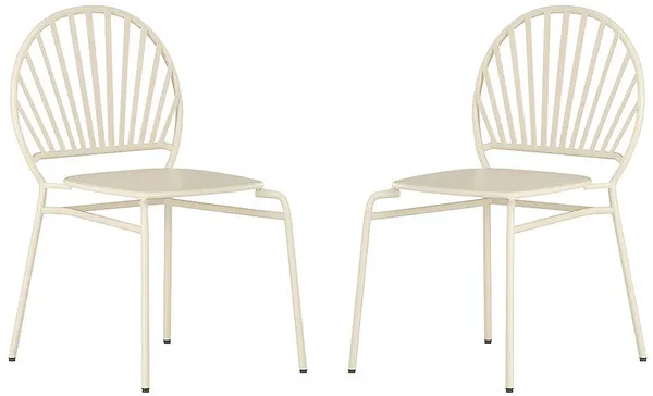 Vente-unique - CEDEIRA Garden dining set Metall Beige - B 58,5 cm x H 82 cm x L 50 cm