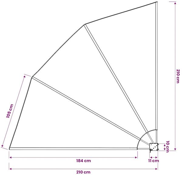 vidaXL Faltbarer Balkonfächer Creme 210×210 cm 41576 Bild 10