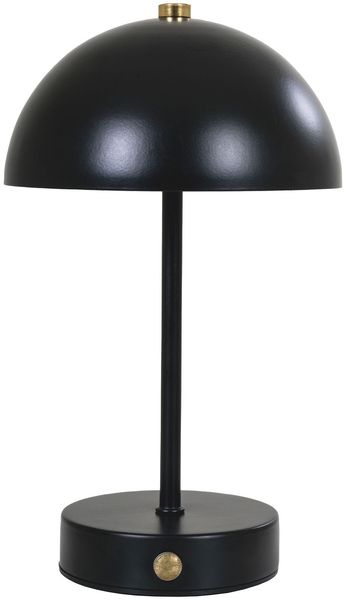 House Nordic Tischleuchte, Metall, wiederaufladbar, schwarz/messing
