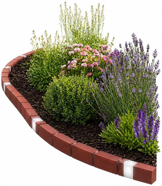 Beetumrandung Nessa Solar, Brick, 30tlg. terracotta