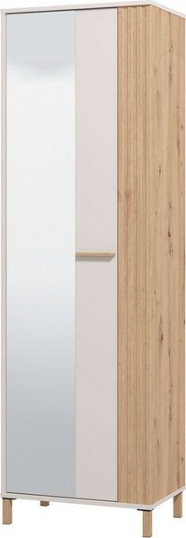 Home affaire Garderoben-Set Belfort, Breite 199 cm, im Kaschmir und Artisan-Eichendekor, (Set, 5-St), inkl. 2 Schränke, Sitzbank, Spiegel und Garderobenpaneel