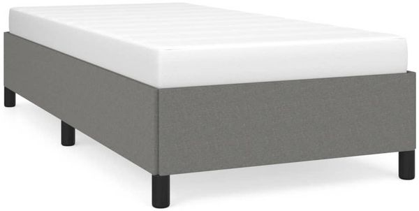 Einzelbettgestell Design für Erwachsene ohne Matratze Dunkelgrau 90x200 cm Stoff d4734e