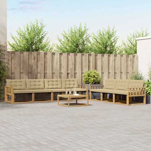 vidaXL Outdoor-Sofagarnitur 8 pcs Weiß und Beige 3388491