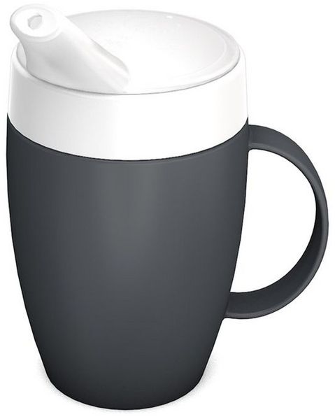 Ornamin Schnabelbecher Becher mit Trink-Trick mit Schnabelaufsatz/Trinkaufsatz, 2-tlg, Kunststoff, Trinkhilfe l Alltagshilfe l BPA-frei l Made in Germany