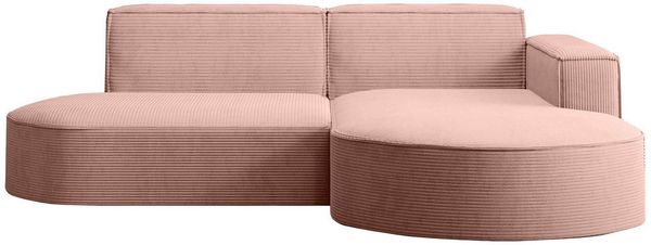Kaiser Möbel Ecksofa Designer MODENA STUDIO L stoff Cord, Ecksofa, Cord Sofa, L-Form, Links/Rechts wählbar