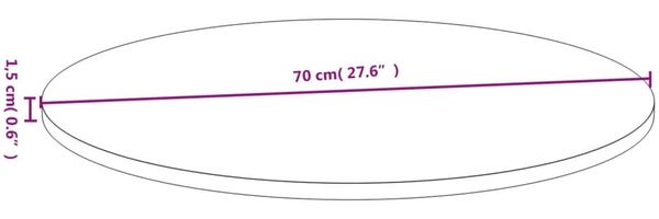 vidaXL Tischplatte Ø70x1,5 cm Bambus 352675 Bild 4