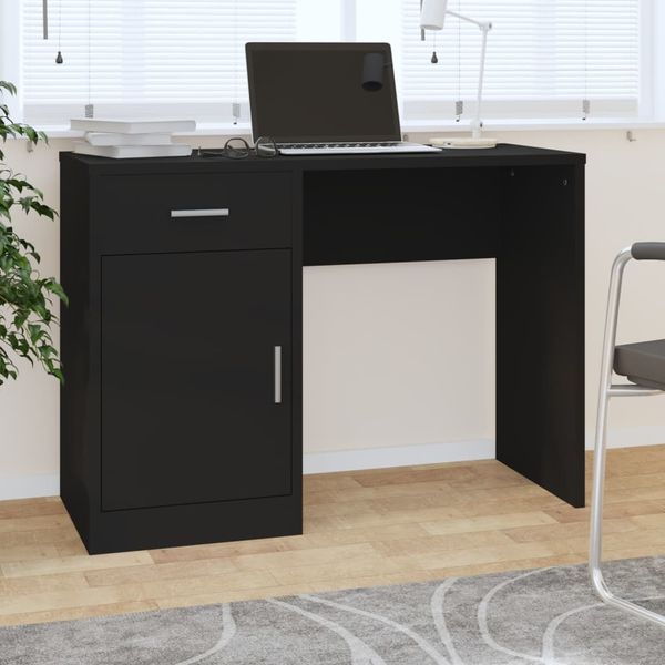 vidaXL Schreibtisch mit Stauraum Schwarz 100x40x73 cm Holzwerkstoff 342653