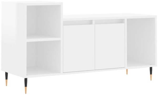 vidaXL TV-Schrank Hochglanz-Weiß 100x35x55 cm Holzwerkstoff 831310