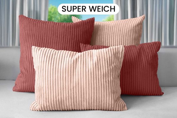 Amilian Dekokissen 4er Set mit Füllung - weiche Sofakissen - 2x 40x40 cm + 2x 35x45 cm, (4 Stück) Kuschelkissen - Couchkissen mit Kissenfüllung - Zierkissen