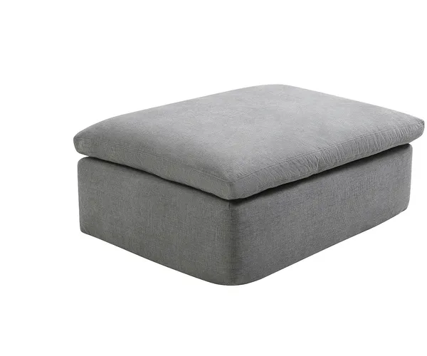 Vente-unique - CORTOLINE Pouf Stoff Grau - B 87 cm x H 44 cm x L 112 cm