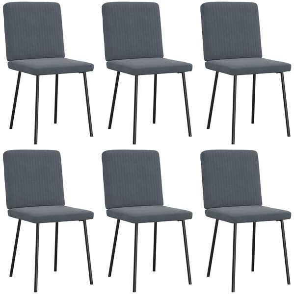 vidaXL Esszimmerstühle 6 Stk. Dunkelgrau Samt 3315557