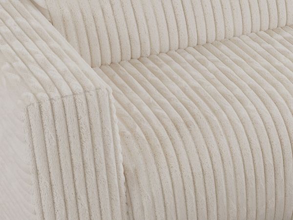 Ecksofa PASADENA, freistehendes Ecksofa, breite Armlehnen, Federsitz - links - Beige Cord Bild 7