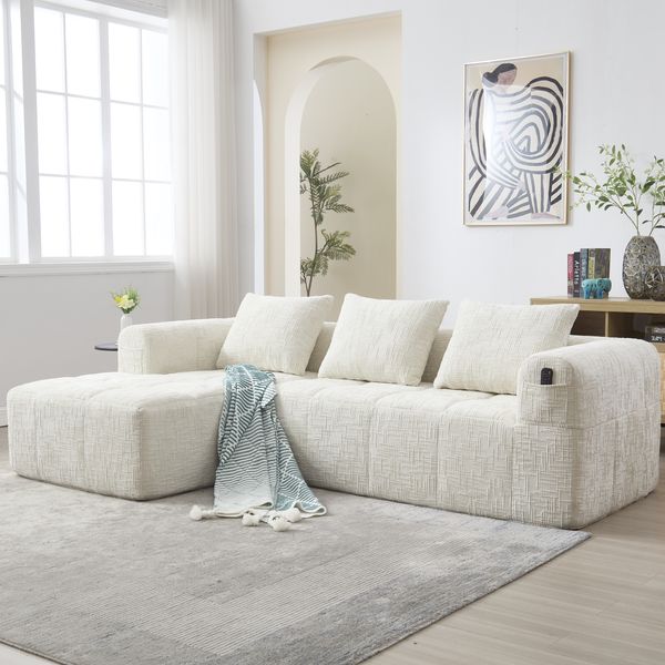 LVHOM Ecksofa Modulares Chaiselongue-Sofa-Set(Polsterliege+Doppelsofa), separat kann, mehr-in-1 Design,Kombinierbar zu L-Form, U-Form, Bett, Ecksofa, Loungesofa, Polsterecke, Schlafsofa